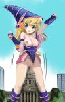 1girl bad_id bare_shoulders barefoot blonde_hair blue_eyes blue_hair blush boots breast_grab breasts building building_sex collar dark_magician_girl duel_monster feet giantess hat highres insertion inuyama landmark masturbation national_diet_building no_bra no_panties object_insertion open_clothes open_mouth open_shirt panties pussy short_hair solo spread_legs through_panties twin_tails uncensored underwear wardrobe_malfunction wince wink witch_hat wizard_hat yu-gi-oh! yuu-gi-ou yuu-gi-ou_duel_monsters