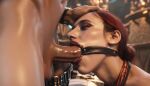 1futa 1girl 3d ai_generated duo fellatio fellatio fighting_game mortal_kombat mortal_kombat_11 oral oral_sex red_hair skarlet skarlet_(mk11) video_games