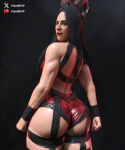 1girl 3d ass back back_view big_ass cheeks dat_ass horns long_hair stephanie_vaquer tagme tekonsfw wwe wwe_diva wwe_divas