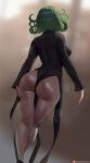 1girl big_breasts bubble_butt cleavage green_eyes green_hair horny inviting_to_sex one-punch_man oroborus pose standing tatsumaki tatsumaki_(one-punch_man) teasing thick_thighs