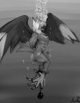 1boy ass avian bird bird_feet bondage breasts bubbles buff byondrage drowning feet male nude original penis solo talons underwater yaoi