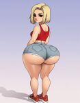 1girl ai_generated ass big_ass booty_shorts breasts carmen_and_kelsie fundoshilover101 huge_ass jean_shorts jeans kelsie_daniels