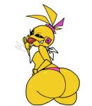 1girl 1girl 1girls ass ass_focus big_ass bratty five_nights_at_freddy's five_nights_at_freddy's_2 fnaf funkman98 scottgames small_breasts small_image tongue tongue_out toy_chica_(fnaf)