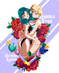 1girl 2_girls adult_swim ass bikini bishoujo_senshi_sailor_moon bishoujo_senshi_sailor_moon_s bishoujo_senshi_sailor_moon_s_the_movie bishoujo_senshi_sailor_moon_supers bishoujo_senshi_sailor_moon_supers_the_movie black_bikini blonde_hair blue_eyes bra breast_press cleavage green_eyes hand_on_another's_ass high_res legs long_hair looking_at_viewer multiple_girls nail_polish panties sailor_neptune sailor_uranus short_hair smile sollennonartwork swimsuit symmetrical_docking teal_hair thighs toei_animation toonami underwear viz_media watermark yuri