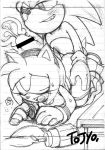 aku_tojyo amy_rose cum cum_in_pussy deep_penetration doggystyle furry moaning monochrome orgasm sega sex sonic sonic_the_hedgehog tojyo x-ray