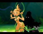  blonde_hair breasts elf evangelyne female green_eyes hair nude silhouette tentacle trbox wakfu 