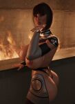 1girl 1girl 1girls 3d ass big_ass big_breasts bioware black_hair breasts edi huge_breasts humanized jinx1919 mass_effect nipples