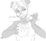 blush breast_grab breasts bust cum cum_on_body cum_on_breasts cum_on_face cum_on_upper_body dofus fellatio female furry greyscale huge_nipples inverted_nipples large_breasts monochrome nipples nude oral oral_sex panda pandawa penis sex sindoll threesome vein veins wakfu