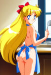 1girl accurate_art_style adult_swim alluring apron apron_only ass beautiful bishoujo_senshi_sailor_moon bishoujo_senshi_sailor_moon_r bishoujo_senshi_sailor_moon_r_the_movie bishoujo_senshi_sailor_moon_s bishoujo_senshi_sailor_moon_s_the_movie bishoujo_senshi_sailor_moon_supers bishoujo_senshi_sailor_moon_supers_the_movie blonde_hair blue_eyes cute insanely_hot kitchen minako_aino naked_apron pin_up posing toei_animation toonami wolf_(artist)