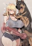 1animal 1boy 1girl 1girls ai_generated animal animal_genitalia animal_penis balls big_balls big_breasts big_knot big_penis black_collar black_panties blonde_hair booty_shorts breasts breasts_bigger_than_head cameltoe canid canine canis cleavage collar dolphin_shorts domestic_dog feral holding_penis huge_cock kitagawa_marin knot knotted_penis long_penis looking_at_penis male nipples nipples_visible_through_clothing open_mouth penis pink_eyes pink_hair pussy pussy_juice short_shorts shorts sono_bisque_doll_wa_koi_wo_suru standing sweat sweating sweaty sweaty_body thick_thighs tongue tongue_out two-tone_hair wumiai zoophilia