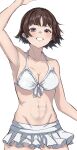 1girl 1girl alluring atlus bikini brown_eyes brown_hair exposed_breasts female_only makoto_niijima medium_breasts mobchara11 persona persona_5 sega short_hair silf skirt swimsuit swimsuit_skirt white_bikini white_swimsuit