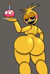 1girl 1girl 1girls animatronic animatronic_female badguynek big_ass chicken chicken_girl cupcake_(fnaf) five_nights_at_freddy's five_nights_at_freddy's_2 fnaf phasianid robot robot_girl scottgames toy_chica_(fnaf) yellow yellow_skin