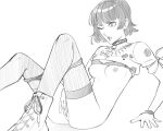 1girl absurd_res alluring atlus barely_visible_genitalia barely_visible_pussy bra bra_lift bracelet breasts collar female_masturbation finger_fuck fingering fingering_self functionally_nude greyscale high_res looking_down looking_pleasured makoto_niijima masturbation mleelunsford monochrome nipples one_eye_closed panties persona persona_5 persona_5:_dancing_star_night pussy pussy_peek sega shirt_lift silf sitting stockings vaginal_masturbation white_background zet13