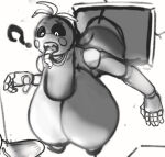 absurd_res animatronic animatronic_female artist_logo ass bib big_breasts black_eyes boner breasts breasts_bigger_than_head breasts_out chicken chicken_girl clothes_too_small confused digital_drawing_(artwork) digital_media_(artwork) eyeliner five_nights_at_freddy's five_nights_at_freddy's_2 fnaf furry hard_cock hard_on high_res huge_ass huge_breasts human joints large_ass larger_female long_tongue looking_at_penis looking_down madheaven monochrome no_color orange_eyes patreon pink_cheeks pink_thong question_mark robot robot_girl scottgames sharp_teeth size_difference straight stuck stuck_in_vent stuck_in_wall teeth teeth_showing thicc thick_ass thick_thighs thong tongue tongue_out toy_chica_(fnaf) voluptuous voluptuous_body voluptuous_female