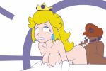 1boy 1girl 1up ahegao animated animated_gif ass bouncing_breasts breasts cap clenched_teeth crown doggy_position earrings facial_hair from_behind fucked_silly gameplay_mechanics gif hat jewelry long_hair mario mario_(series) minus8 mustache nintendo nude orgasm princess princess_peach rolling_eyes sex super_mario_bros. teeth text