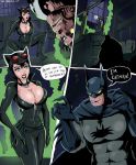 ! batman batman_(series) big_breasts breasts bruce_wayne catman catwoman cleavage comic dc dc_comics dialog english_text female green_eyes human male role_reversal selina_kyle shadman text tight_clothing two-face