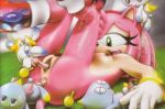 amy_rose anal anus chao double_penetration furry green_eyes little_penis lowres monochrome nipples nude orgasm penis pussy sega sex sonic_team sonic_the_hedgehog vaginal