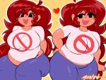 1girl 1girls artist_request auburn_hair bbw big_belly big_breasts breasts chubby chubby_female fat_female fnf friday_night_funkin girlfriend_(friday_night_funkin) plump thick_thighs