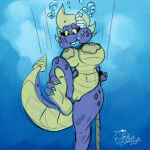 1girl anthro bigdo0127 breasts bubbles denise_hyena denisehyena dragon feet female gmc nude original puffy_cheeks pussy solo the-blub-meister tied_up underwater