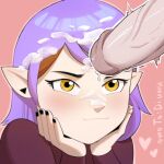 1futa 1girl 1girls after_facial amity_blight black_fingernails black_nails blush cum cum_on_face cum_on_hair disney disney_channel eda_clawthorne facial floating_heart futanari heart intersex light-skinned_female light_skin owotodiuwu penis precum purple_hair smug the_owl_house throbbing throbbing_penis witch_(the_owl_house) yellow_eyes