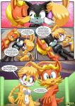 1boy 1girl 2_girls acceptance anthro antoine_d'coolette ass balls bbmbbf bisexual bisexual_female blush breasts bunnie_rabbot comic couple crying early_pregnancy ebony_the_cat female/female how_many_times_per_day_(comic) kissing male male/female mobius_unleashed nipples nude palcomix penis pregnant pregnant_female pussy sega sega sonic_the_hedgehog_(series) swinger swingers tears threesome throuple
