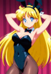 1girl accurate_art_style adult_swim alluring apron apron_only beautiful bishoujo_senshi_sailor_moon bishoujo_senshi_sailor_moon_r bishoujo_senshi_sailor_moon_r_the_movie bishoujo_senshi_sailor_moon_s bishoujo_senshi_sailor_moon_s_the_movie bishoujo_senshi_sailor_moon_supers bishoujo_senshi_sailor_moon_supers_the_movie blonde_hair blue_eyes bunny_ears_headband cute insanely_hot minako_aino pin_up playboy_bunny_leotard posing toei_animation toonami wolf_(artist)