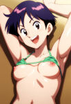 ai_generated blue_hair kochikame komachi_ono nipples