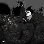 1girl 1girl 1girls 2d 2d_(artwork) 2d_artwork between_thighs big_breasts big_breasts breasts cum eldritch eldritch_abomination eldritch_being eldritch_horror hearts_around_head huge_ass huge_breasts large_ass larger_female mass_of_flesh massive nipples original original_character size_difference taller_female the_primordial_lost_(zeblackballd) thick_thighs thigh_sex thighs zeblackballd_(artist)