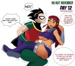 dc_comics dc_comics dick_grayson koriand'r leg_grab no_nut_november robin starfire tagme teen_titans vnsimp