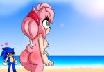  amy_rose anthro ass beach breasts bubble_butt furry gloves green_eyes hair hairband heart hedgehog laurypinky972 nipples nude ocean pink_hair sega short_hair sonic sonic_the_hedgehog sunglasses 