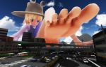  feet giantess mikumikudance mofukitune rampage satori_komeiji touhou 