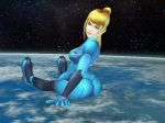  ass blonde_hair bodysuit earth giantess long_hair mega_giantess metroid metroid_prime ponytail samus_aran tajtehninja zero_suit 