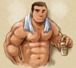 1boy bara human male male_only muscle no_sex nude solo solo_focus sweat yaoi