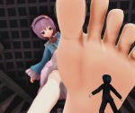  feet giantess mikumikudance mofukitune rampage satori_komeiji touhou 