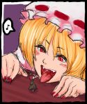 blush flandre_scarlet giantess hong_meiling open_mouth size_difference tongue touhou vampire vore youkai