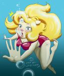  1girl animaniacs bikini blonde_hair bubble bubbles female minerva_mink mink solo swimming tagme underwater valier_galad warner_brothers water 