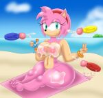  1girl 3boys alternate_version_available amy_rose anthro anthro_only areola barefoot beach beverage big_breasts bimbo blue_penis breasts bukkake completely_nude completely_nude_female cum cum_on_breasts cum_on_thighs cumshot female_focus full_body furry holding holding_beverage huge_breasts knuckles_the_echidna male male/female miles_&quot;tails&quot;_prower multiple_boys naked_female nipples nude nude_female peace_sign penis public red_penis ring sega sitting sky smile solo_focus sonic_the_hedgehog sonic_the_hedgehog_(series) superstarplasma tails tails_the_fox unseen_male_face v v_sign veiny_penis wristwear yellow_penis 