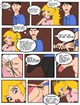 ass black_hair blonde_hair blue_eyes brown_eyes comic erection exposed_pussy fair_skin half_naked kidnapped princess_peach rape scissors super_mario_sunshine