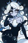  ai_generated big_breasts black_dress black_pearl_cookie cleavage cookie_run cookie_run_kingdom devsisters dress elbow_gloves food_humanoid gem_on_forehead kingdom_edit looking_at_viewer mermaid small_smile smile very_long_hair visible_navel white_hair yo_dayo_(ai) 