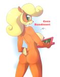  2013 blonde_hair breasts coco_bandicoot crash_bandicoot_(series) cute female furry green_eyes hair looking_at_viewer marsupial nipples nude solo spotty_the_cheetah spotty_the_cheetah_(artist) video_games 