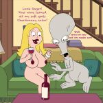  american_dad breasts drinking francine_smith nipples roger_(american_dad) 