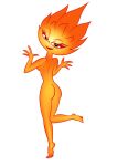  1girl ass ass barefoot disney elemental_(pixar) elemental_creature ember_lumen eyebrows eyelashes feet female_only fire looking_at_viewer pixar sexy sexy_ass sexy_body shagggy1987 smiling_at_viewer toes 