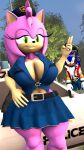  3d amy_rose big_breasts boyfriend_(friday_night_funkin) female_focus friday_night_funkin furry furry_female green_eyes miniskirt police_uniform sega sonic_the_hedgehog sonic_the_hedgehog_(series) 