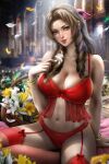  aerith_gainsborough ayyasap final_fantasy final_fantasy_vii lingerie panties red_lingerie red_panties 