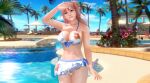  1girl alluring big_breasts bikini dead_or_alive dead_or_alive_6 dead_or_alive_xtreme dead_or_alive_xtreme_2 dead_or_alive_xtreme_3 dead_or_alive_xtreme_3_fortune dead_or_alive_xtreme_beach_volleyball dead_or_alive_xtreme_venus_vacation female_focus female_only floral_print flower_pattern flower_print grin honoka_(doa) outside panty_peek pink_hair pool short_skirt skirt swimming_pool swimsuit tagme tecmo thick_thighs white_panties 