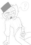 1boy blush bottomless bottomless_male cum exclamation_point femboy freedomblitz great_britain_(freedomblitz) male_only masturbation masturbation no_pants penis_out spread_legs top_hat twink