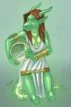 2012 angrboda aquarius_(zodiac_sign) breasts dragon female hair jug long_hair original solo toga water