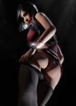  1girl ada_wong ass ass_focus black_hair resident_evil short_hair 