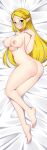 1girl alluring alternate_breast_size aqua_eyes ass bare_legs barefoot bed big_breasts blonde_hair blush braid breast_hold cleavage completely_nude completely_nude_female crown_braid dakimakura elf eyes_visible_through_hair female_only female_solo from_above hair_ornament hairclip hand_up high_res high_resolution hylian legs lindaroze long_hair looking_at_viewer looking_back lying lying_on_bed nintendo nipples nude nude_female on_bed on_side open_mouth patreon patreon_reward pointy_ears princess_zelda shy straight_hair the_legend_of_zelda the_legend_of_zelda:_tears_of_the_kingdom