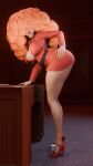  1girl 3d bent_over big_ass big_breasts cartoon_network female_only infinit_eclipse ms._bellum office powerpuff_girls sara_bellum 